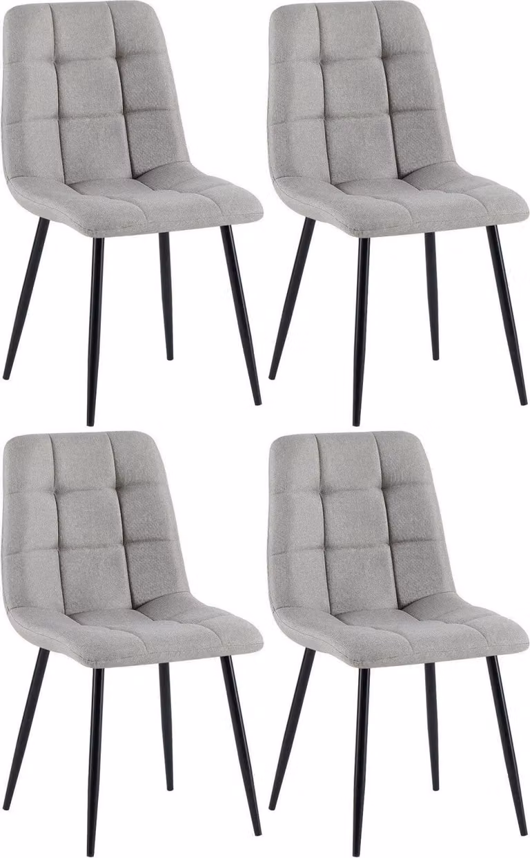 Confortevole sedia da pranzo - Sala da pranzo - Look moderno, ottimo comfort di seduta, protezione del pavimento. Colore: grigio chiaro