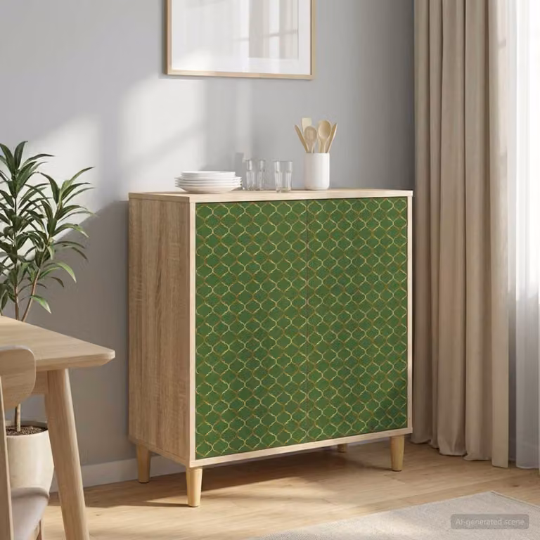 Credenza moderna vidaXL GELEEN in legno ingegnerizzato color Sonoma, L: 69 cm, P: 33 cm, H: 75 cm