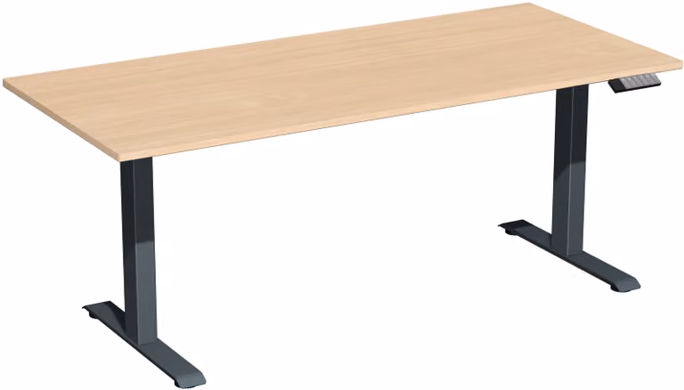 Tavolo elevatore elettrico regolabile in altezza, 1800x800x730-1230, faggio/antracite