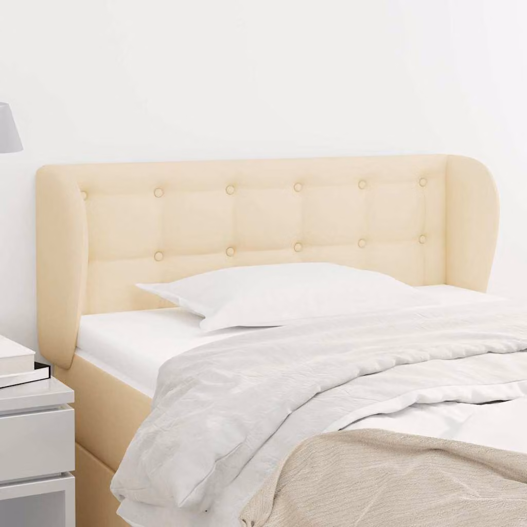 Testiera ad orecchio vidaXL in tessuto beige L: 103 cm, P: 23 cm, H: 78-88 cm