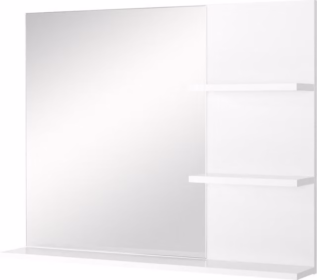 Mobiletto pensile da bagno HOMCOM bianco con specchio e ripiani interni, L: 60 cm, P: 10 cm, H: 48 cm