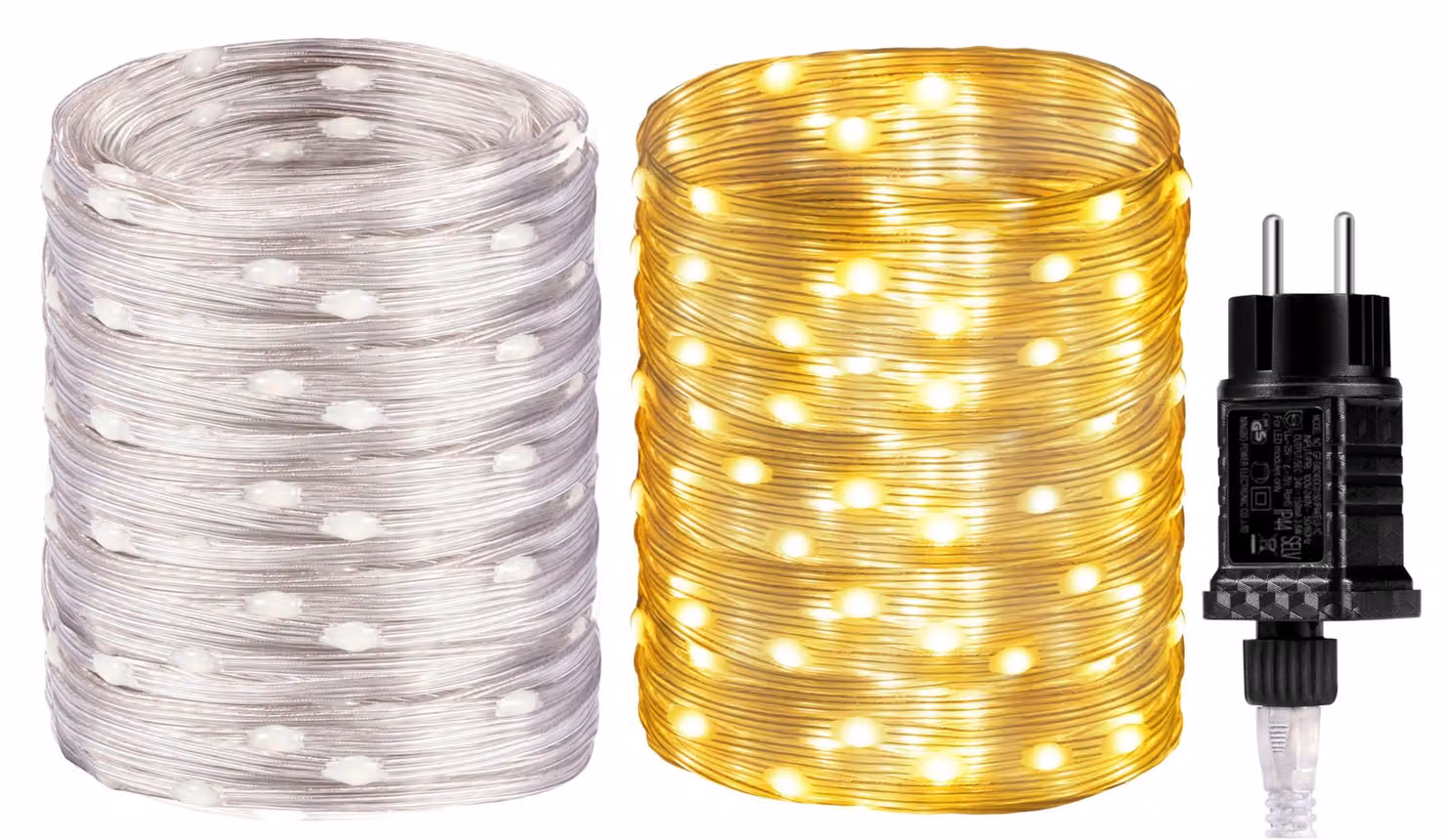 Catena luminosa a LED, 30 metri, 300 LED, luce bianco caldo, impermeabile, filo di rame