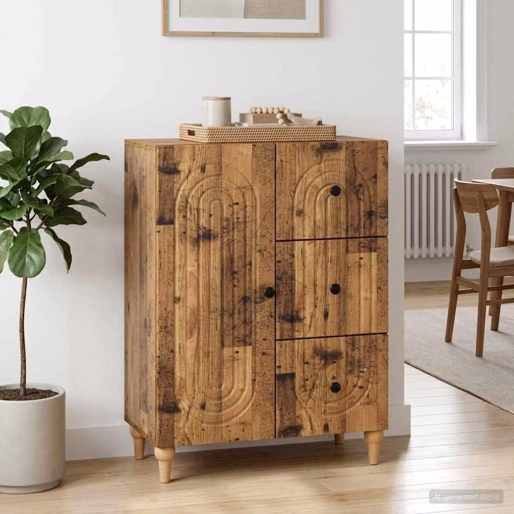 Credenza moderna vidaXL in legno ingegnerizzato color marrone, L 66 cm x P 34,5 cm x H 90 cm