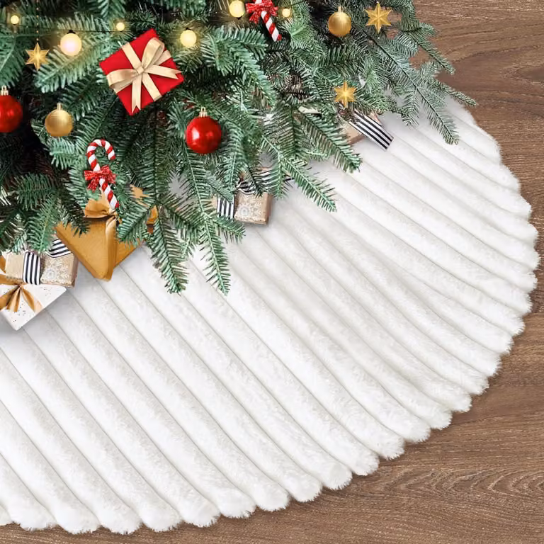 Copertura per albero di Natale in ecopelle, altezza 122 cm, ideale per decorazioni festive