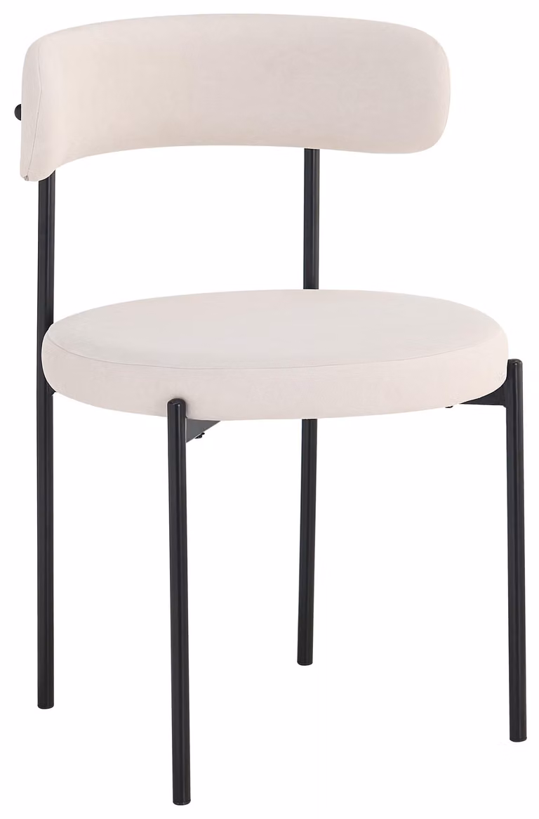 Selsey Femiss - Poltrona imbottita, velluto color beige chiaro, 50 cm