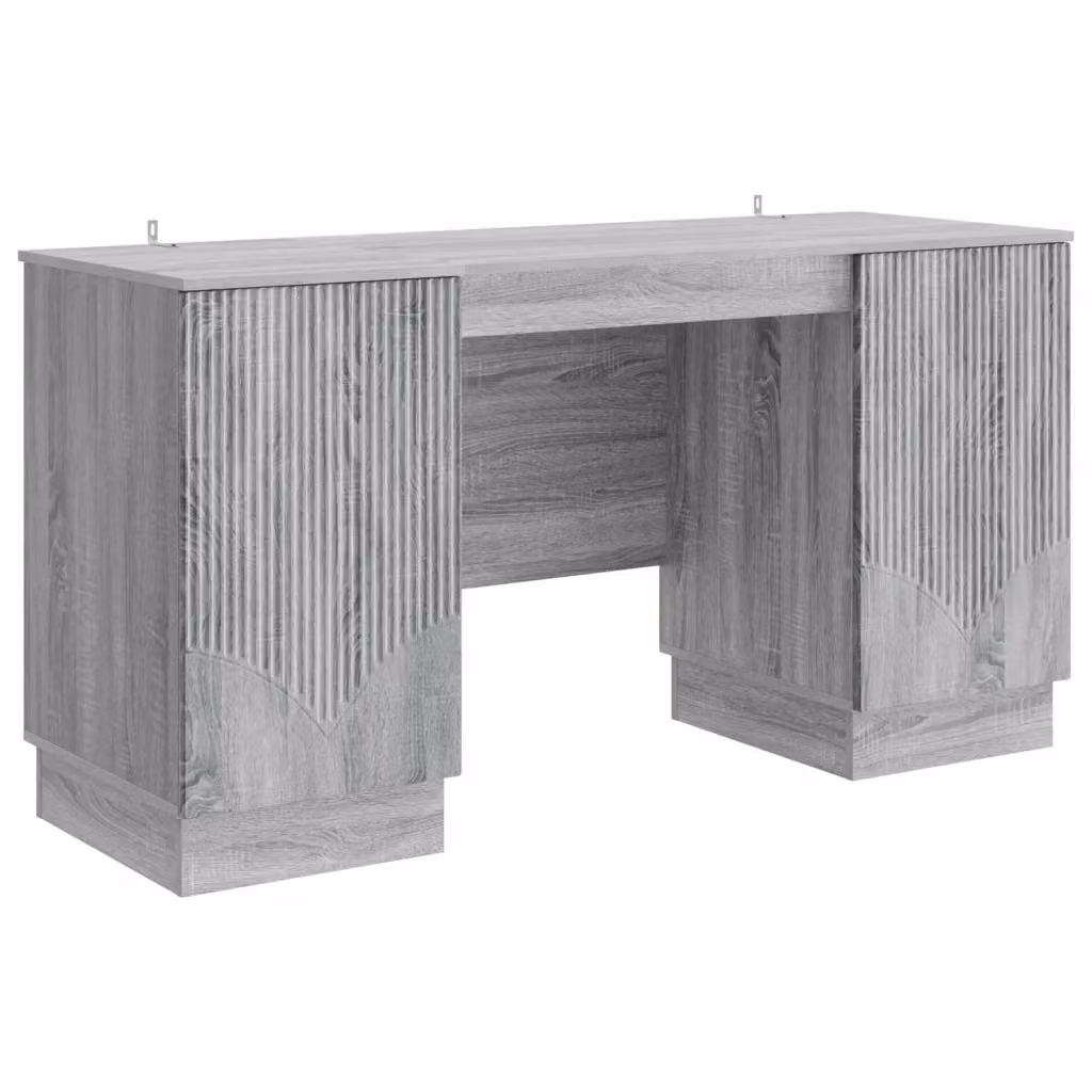 Scrivania moderna vidaXL in MDF laminato grigio L: 142,5 cm, P: 50 cm, H: 75 cm – 2