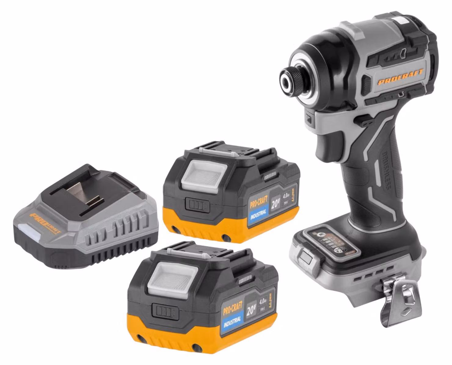 Procraft ID20Abb Avvitatore a impatto a batteria 20 V 180 Nm 1/4" Solo - senza batteria, senza caricabatteria