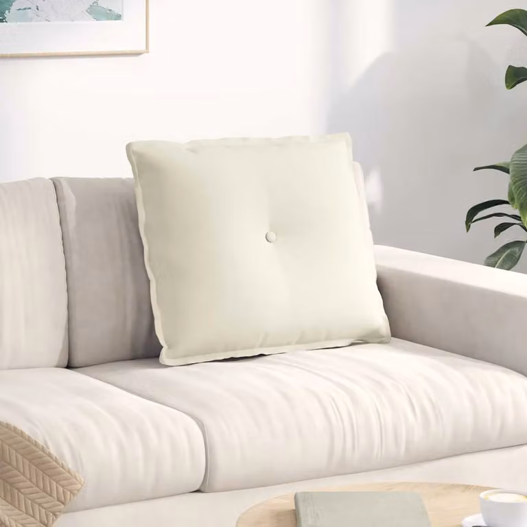 Cuscino per schiena vidaXL in velluto a coste beige L: 60 cm, P: 50 cm, H: 19 cm