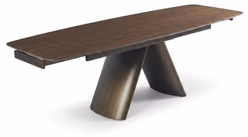 Tavolo da conferenza moderno, allungabile, in legno, con struttura scultorea