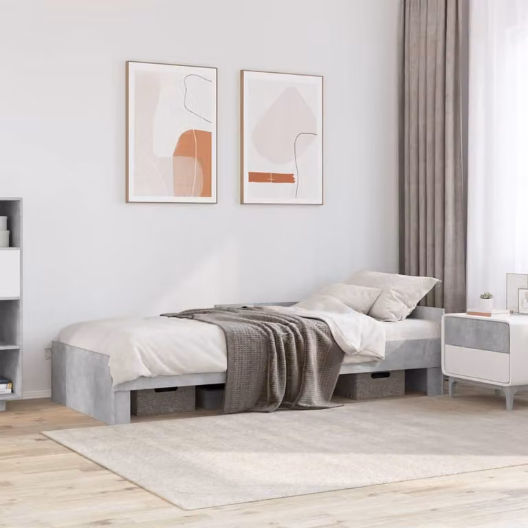Giroletto vidaXL Grigio Cemento in Legno Multistrato L: 90 cm, P: 200 cm
