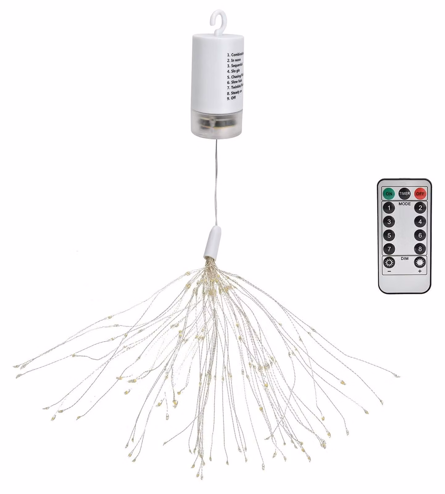 Catena luminosa a LED a forma di "stella", con 180 LED, 8 modalità di illuminazione, telecomando e grado di protezione IP65