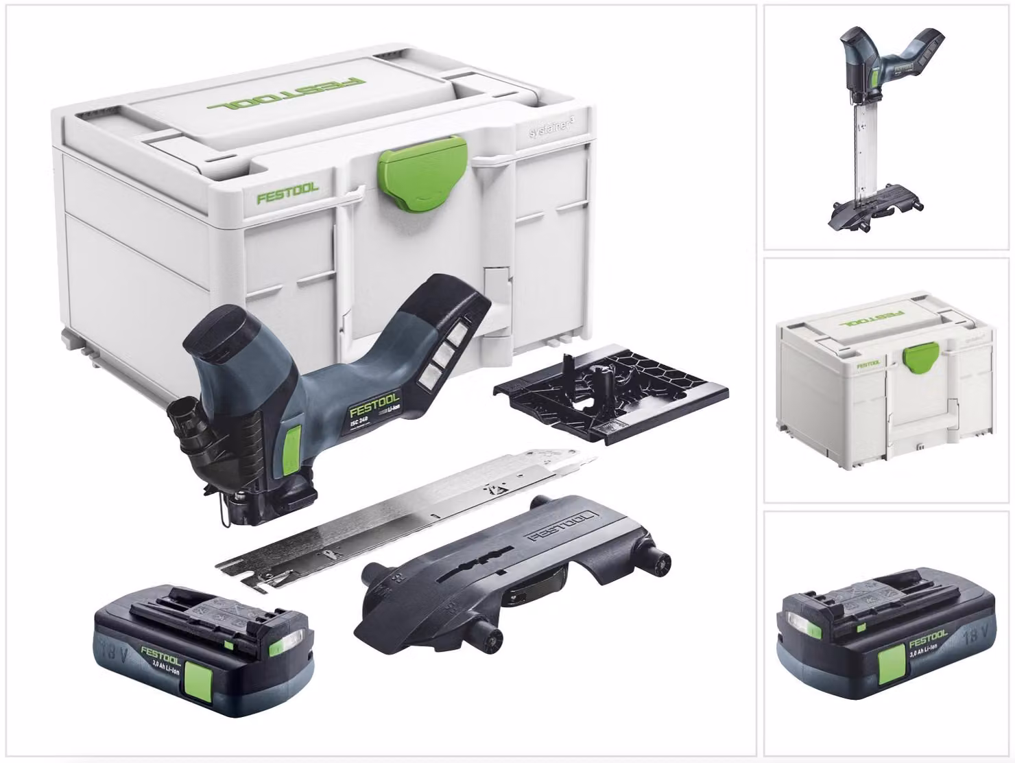 Seghetto a batteria Festool ISC 240 EB-Basic 18 V 240 mm + 1x batteria 3,0 Ah + Systainer - senza caricabatterie
