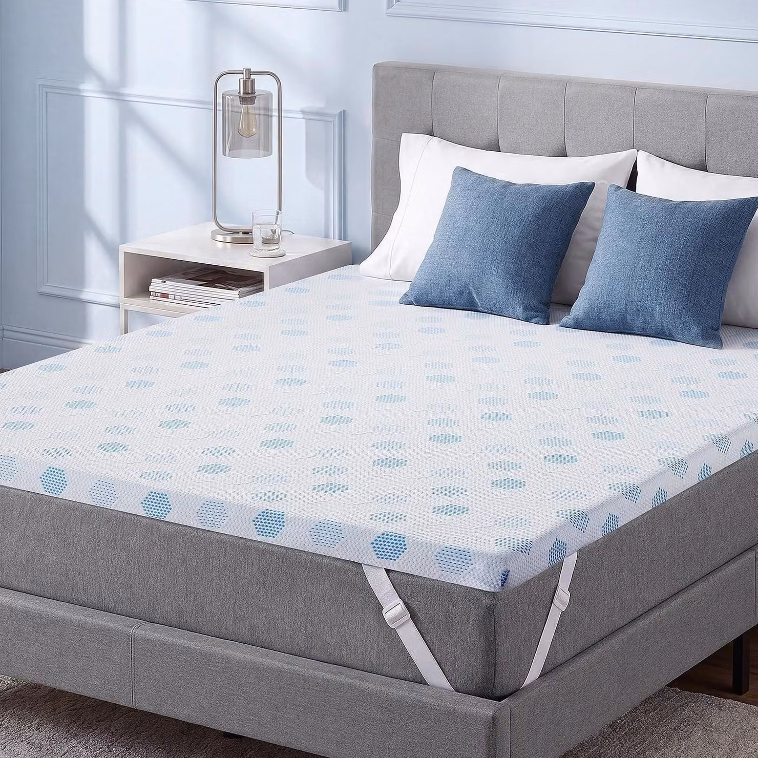 Topper per materasso, dimensioni 200x200 cm, 7 cm di schiuma memory gel, traspirante