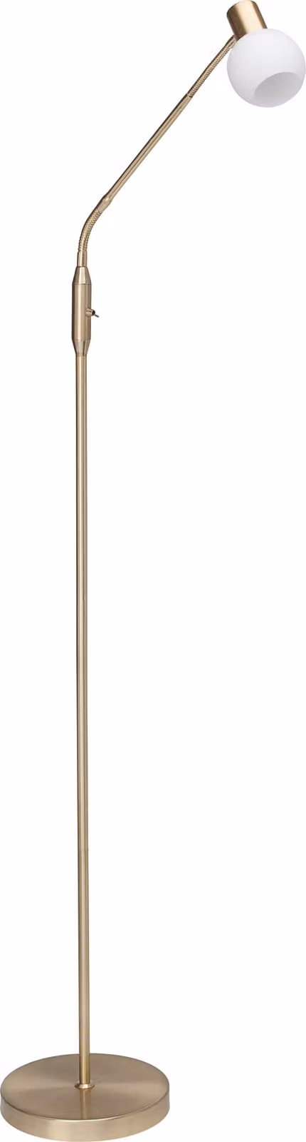 BRILLANTE lampada da terra Philo | lampada da terra decorativa | metallo/vetro | ottone/bianco | testa orientabile | 1x E14 max. 25 W