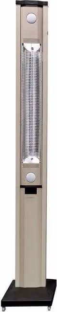 Stufa Elettrica ad infrarossi da Esterno 50x25x200 cm in Fibra di Carbonio con Luce Led Skyline Mocca Mousse