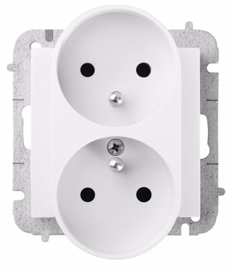 Prese modulare Elektro-Plast Nasielsk, bianca, da incasso, 2x2P+T, modello 4143-10