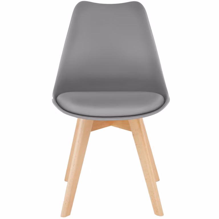 Set di 2 sedie da tavola in stile scandinavo TecTake GmbH, grigio, con seduta in tessuto e gambe in legno di frassino