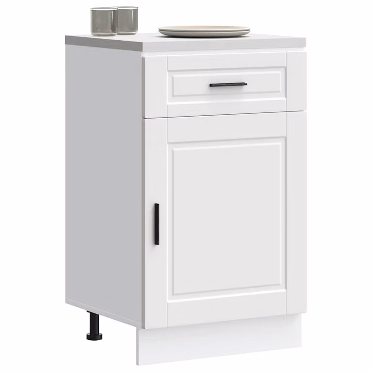 Base da cucina moderna vidaXL in legno e MDF bianco opaco L/P/H: 81.5 x 46.0 x 50.0 cm
