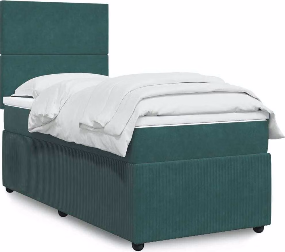 Maison Exclusive - Giroletto a Molle con Materasso Verde Scuro 100x200 cm Velluto