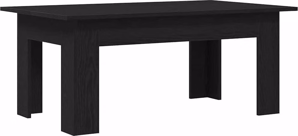 Tavolino da caffè look rovere nero 100 x 60 x 42 cm materiale a base di legno