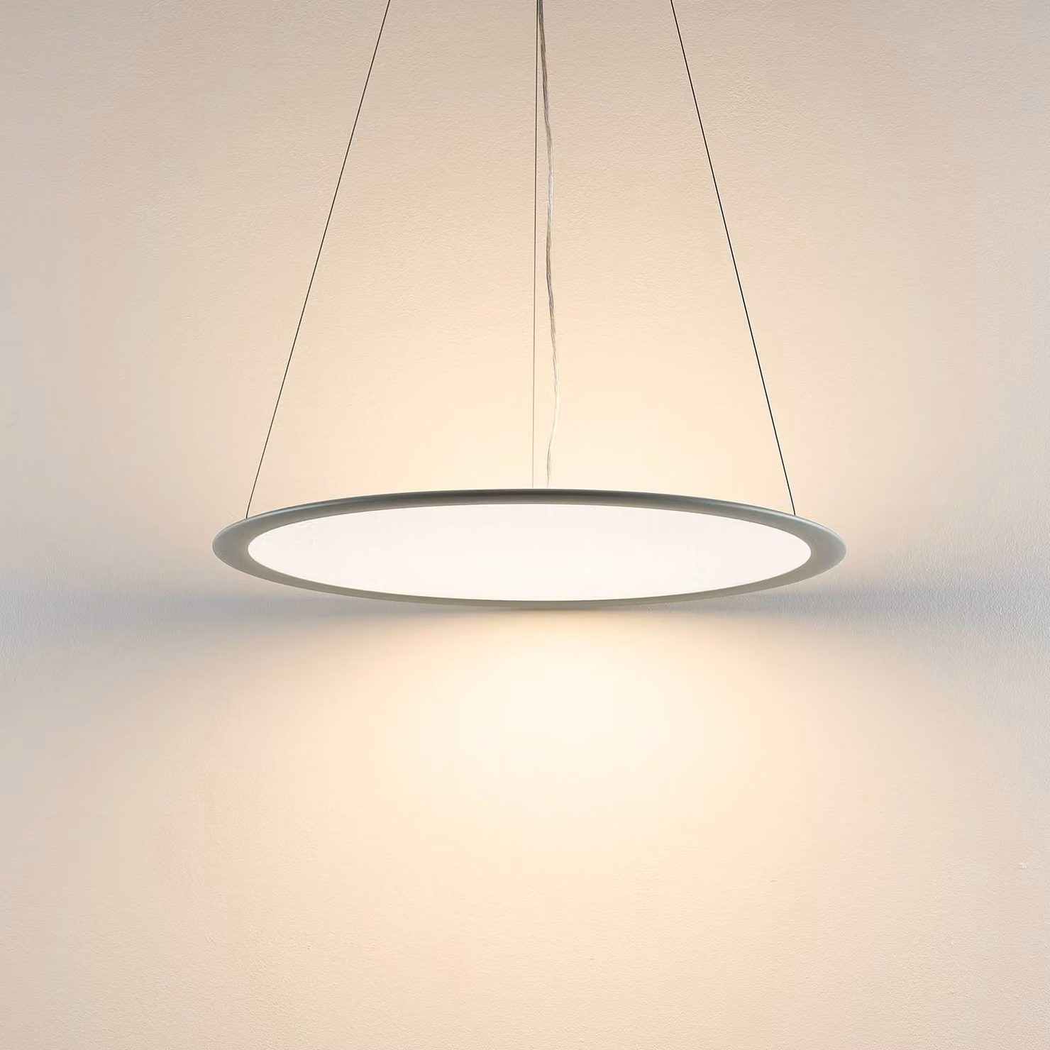 Deko-Light Lampada LED a sospensione PANEL, grigio, Ø 63 cm, metallo, CCT, dimmerabile, 50 dimmerabile, Alluminio / Grigio / Zincato, Studio / Ufficio, Alluminio, Moderno