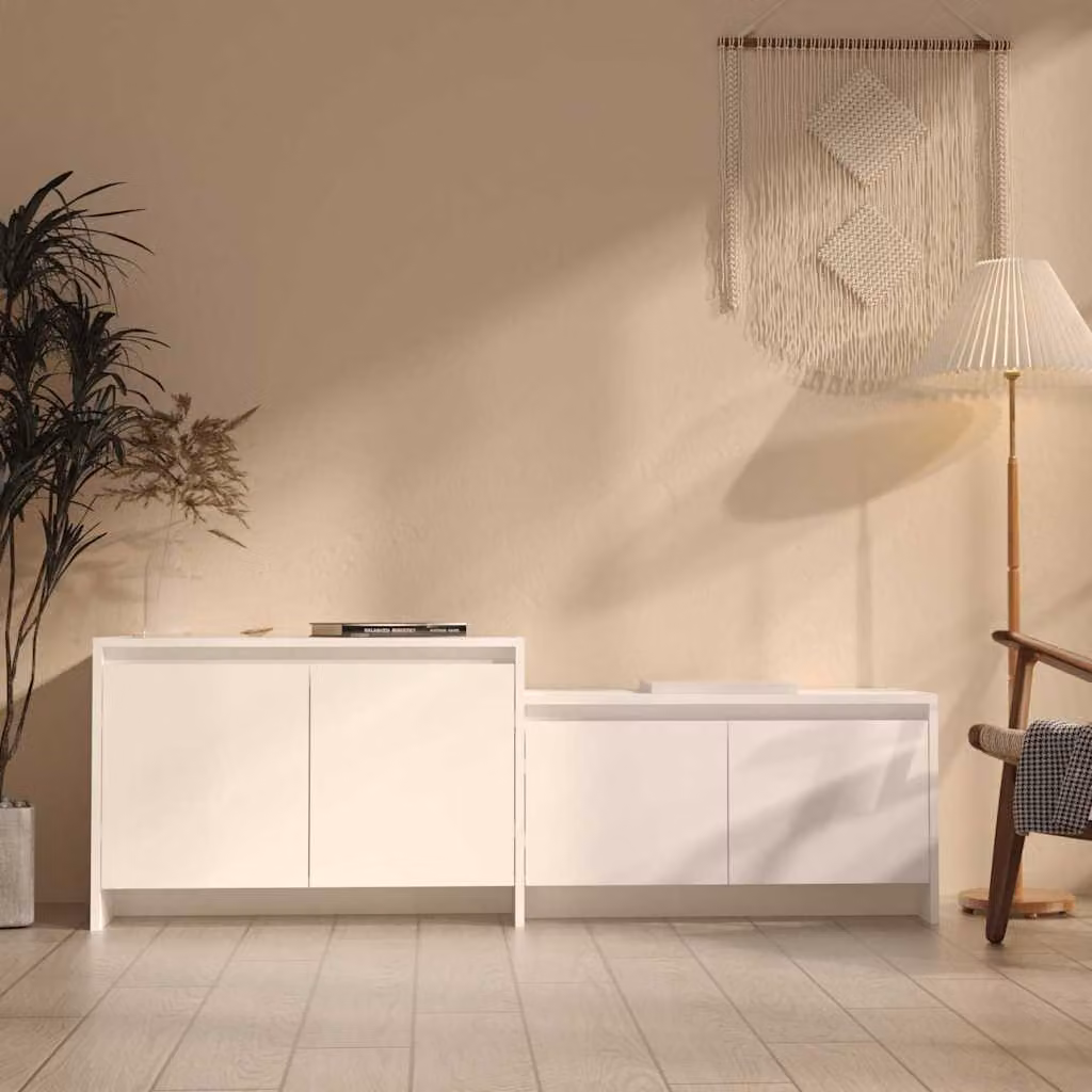 Mobile TV vidaXL Bianco in Truciolato e MDF L/P/H: 146,5 x 35 x 50 cm