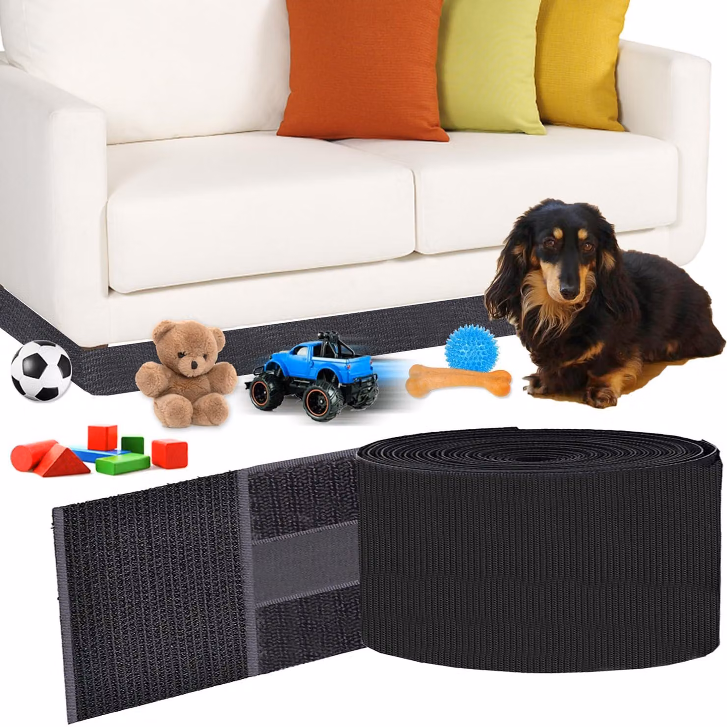 Omgoods - Blocco per animali domestici da 10 metri x 7 cm, da posizionare sotto il divano - Blocco regolabile per mobili
