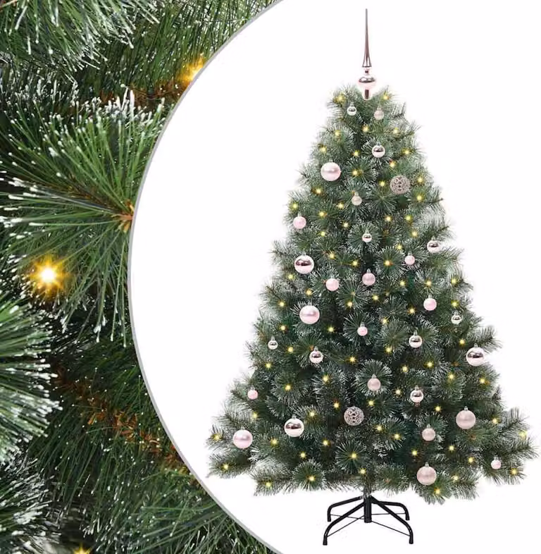 Albero di Natale artificiale con 150 LED Verde 150 cm PE e PVC