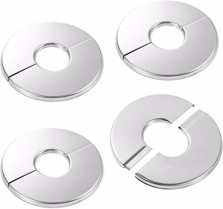 Rosetta per doccia in acciaio inossidabile, diametro 22 mm x 70 mm, confezione da 4 pezzi, per raccordi tubi