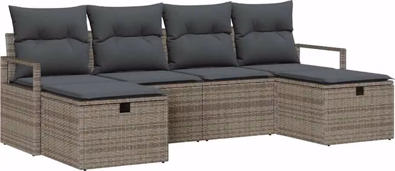 Set di divani con cuscino 5 pcs polyrattan