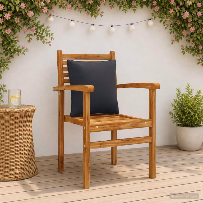 Set di 4 cuscini per schiena quadrati vidaXL PUTTEN in poliestere, disponibili nei colori blu e antracite