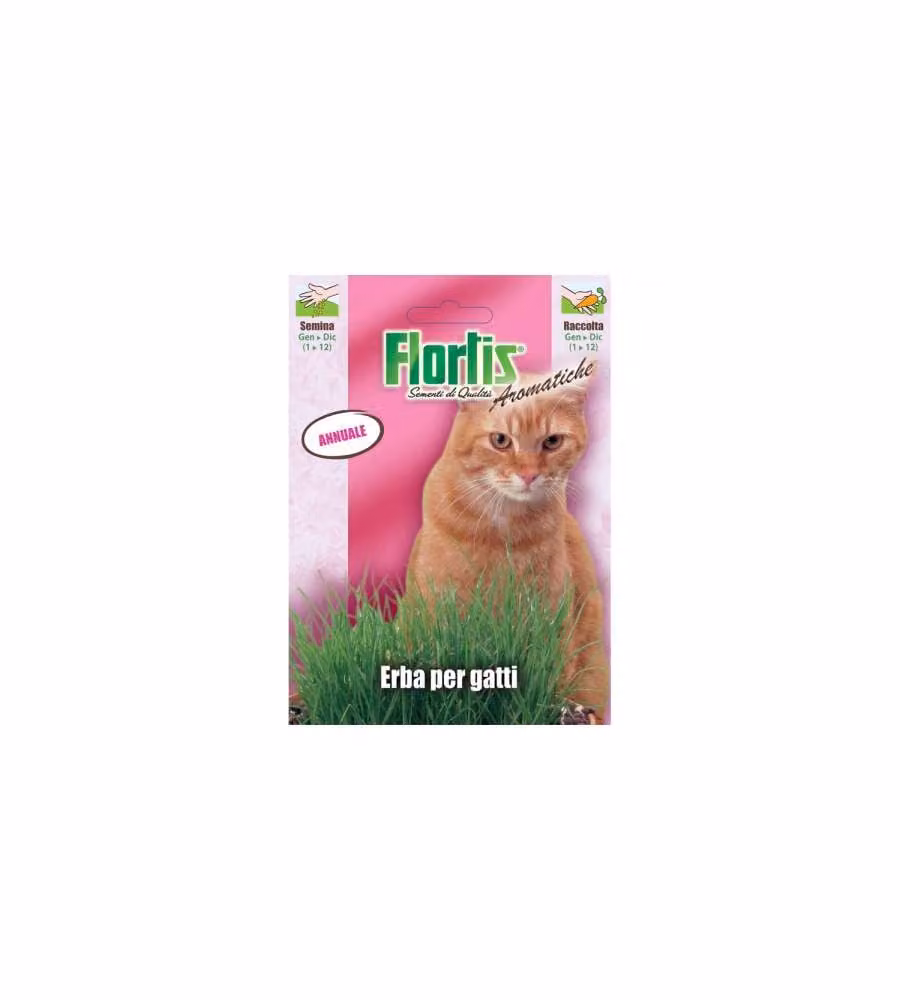 Flortis Semi di Erba Gatto atossici - Pronto per la semina in busta