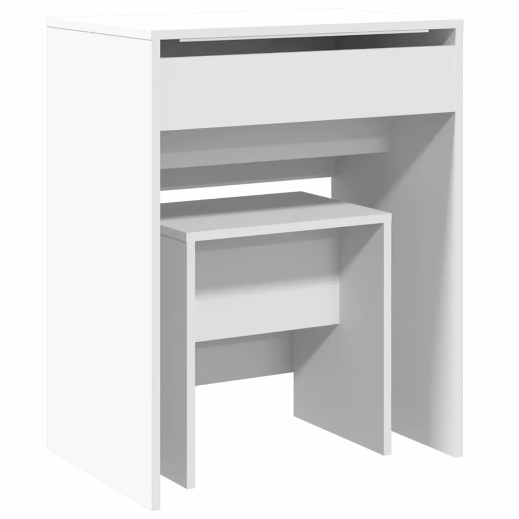 Toeletta e Sgabello Bianco 60x40x113,5 cm