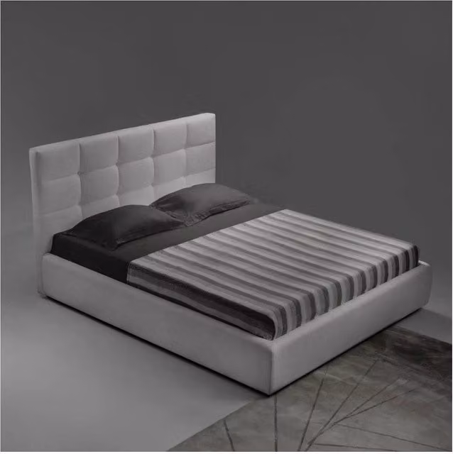 Letto matrimoniale con contenitore Napoli tessuto colore grigio