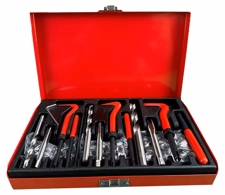 Kit-set riparazione filettatura, attrezzi ripristino filetti M6 M8 M10, inserto compatibile, utensili manuali per auto , Gebo Tools