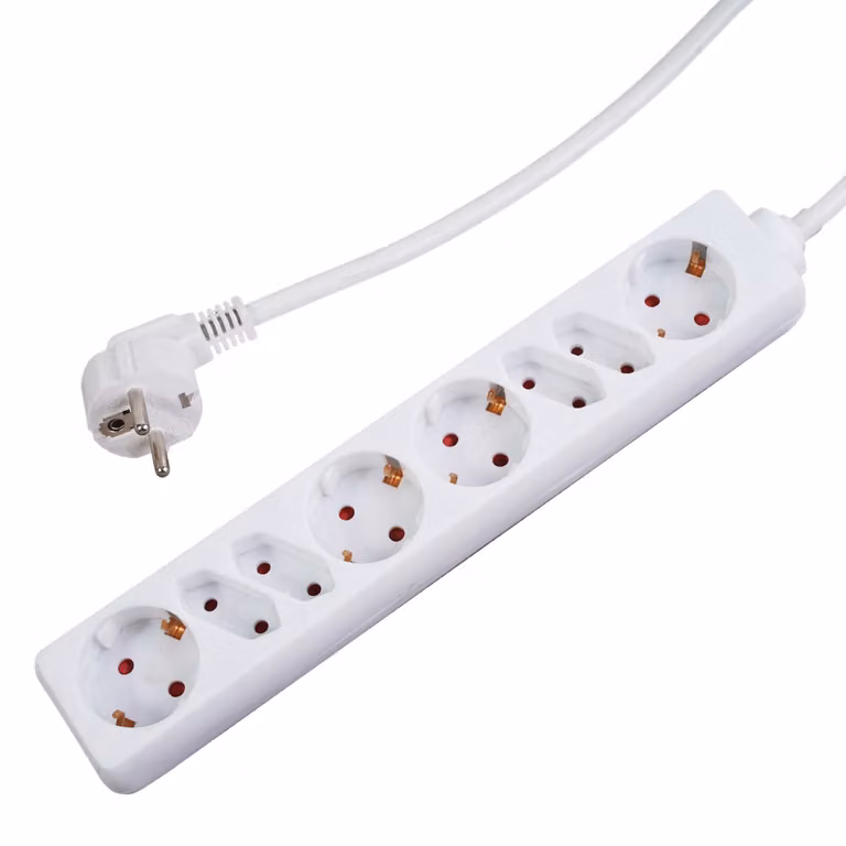 presa multipla a 8 vie 1,4 m bianco