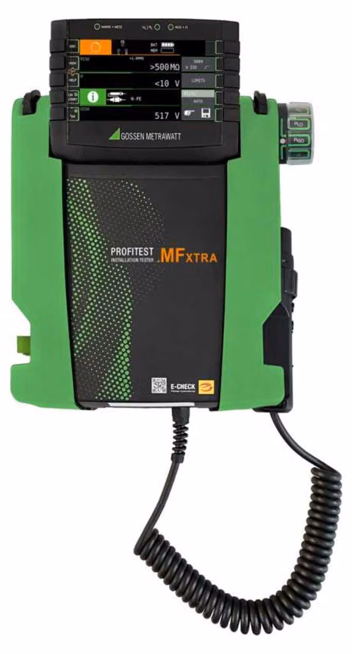 Set di tester per dispositivi Metrawatt PROFiTEST MF Xtra, colore verde chiaro, calibrato