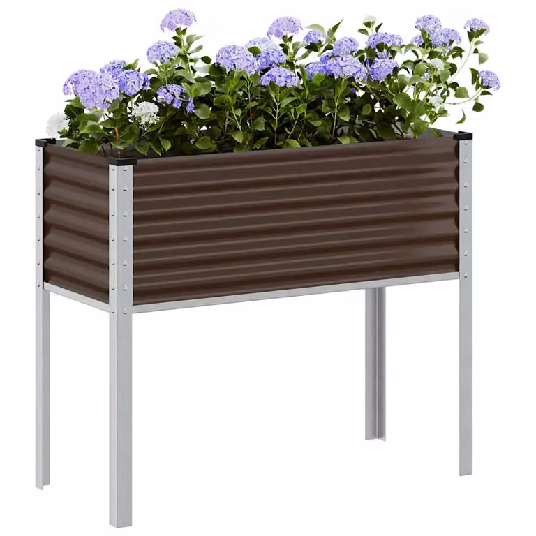 Fioriera da giardino vidaXL in acciaio marrone L: 100 cm, P: 45 cm, H: 90 cm