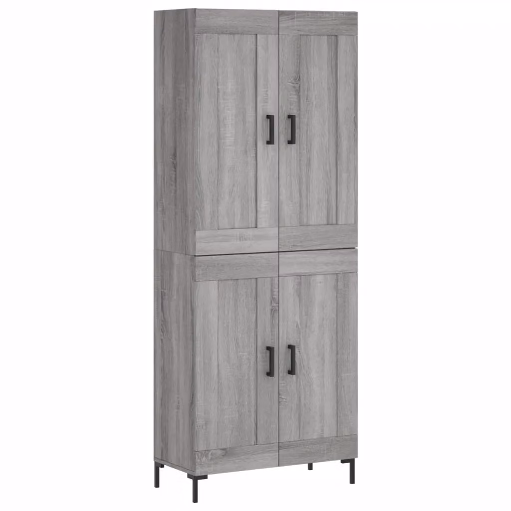 Credenza moderna vidaXL in legno e metallo grigio L: 69,5 cm, P: 34 cm, H: 180 cm – 2