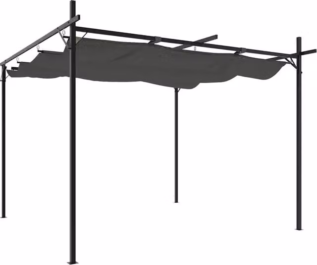Pergola con Tetto Retrattile Antracite 295x292x230 cm CFW8482375