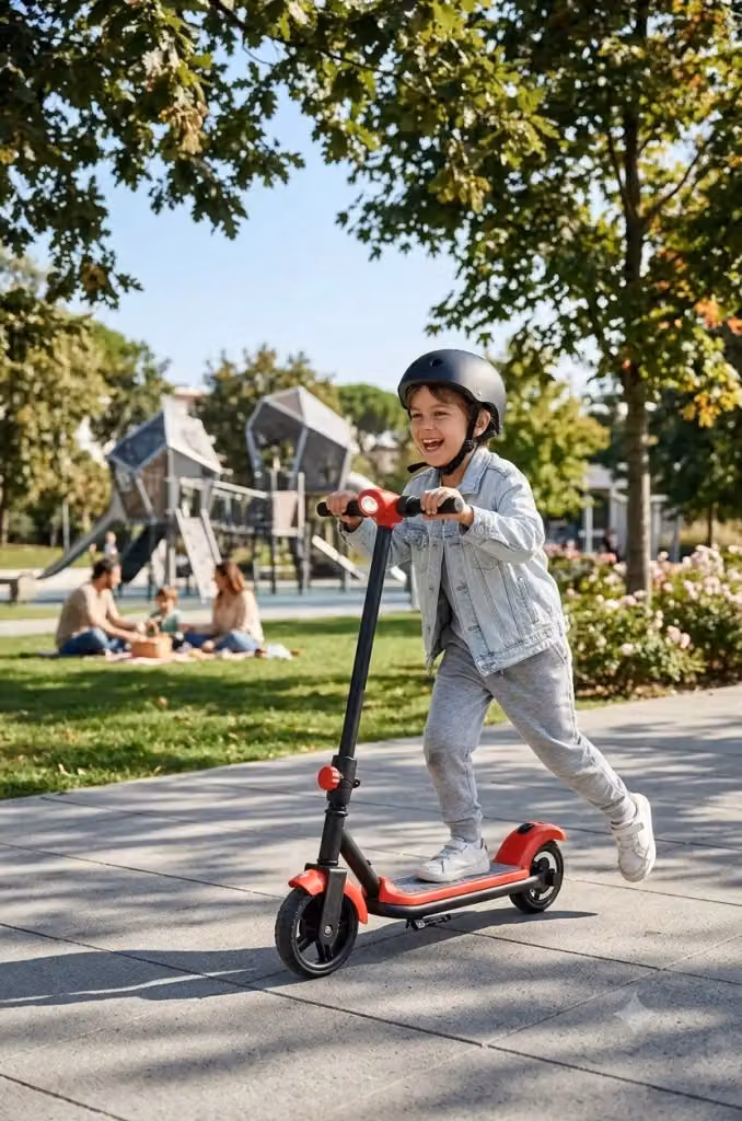 Monopattino Elettrico per Bambini Flower GIORDANOSHOP Rosso con Luci e Suoni e Altezza Regolabile – 2