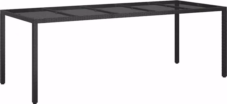 Tavolo da Giardino Nero Puro 250 x 100 x 75 cm polyrattan