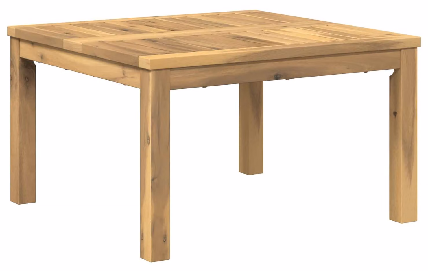 Tavolino da caffè bianco, dimensioni 60 x 60,5 x 36 cm, in legno massello di acacia