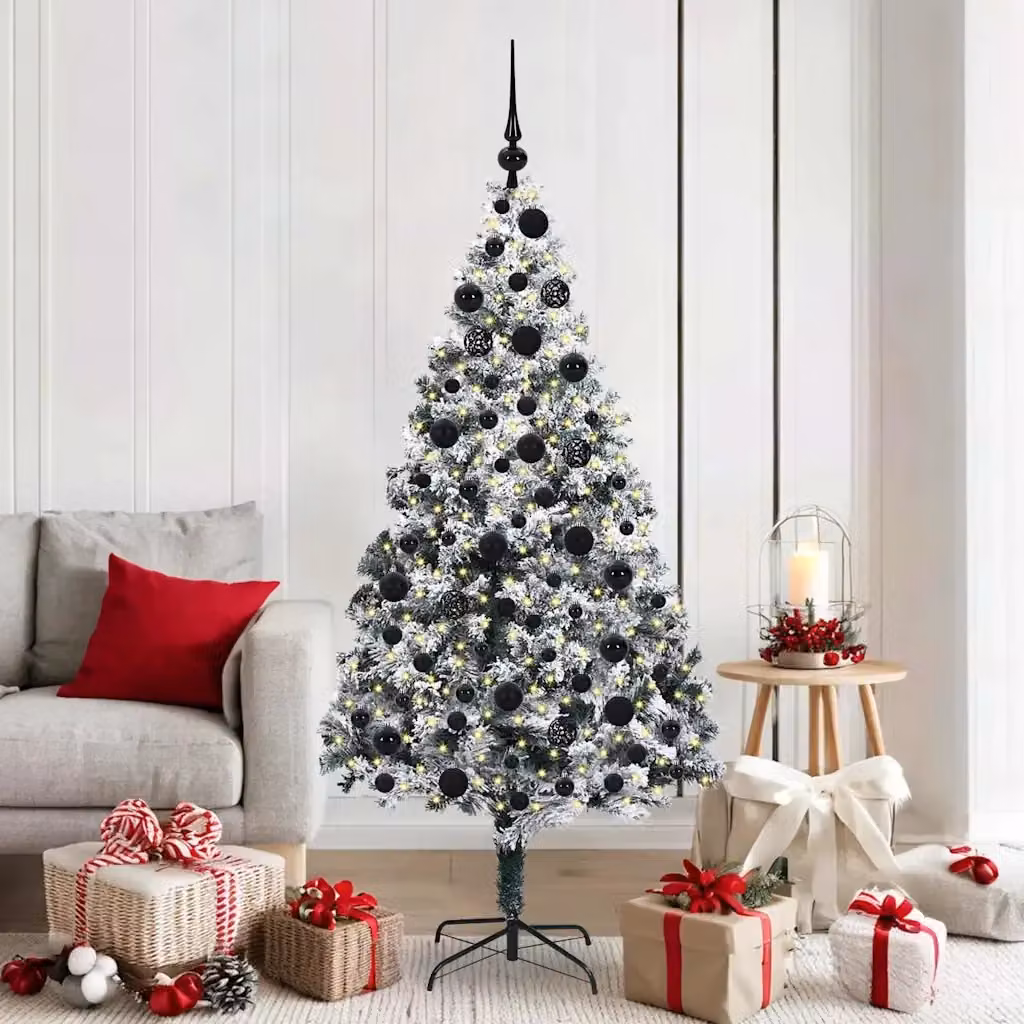 Albero di Natale artificiale moderno con 300 LED bianco caldo, Altezza: 180 cm – 2