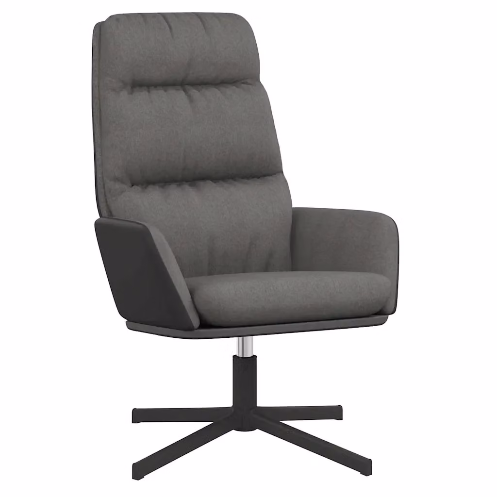 Poltrona Relax Recliner Moderna Grigia con Braccioli e Base Girevole a 360 Gradi in Tessuto e Struttura in Metallo – 2