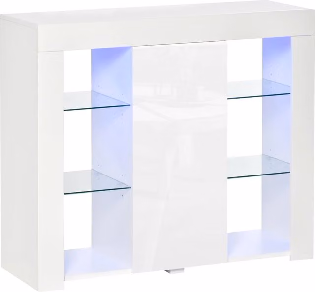 Cassettiera Moderna con Luci LED ¨C Minimal ¨C Bianco 97x35x83 cm