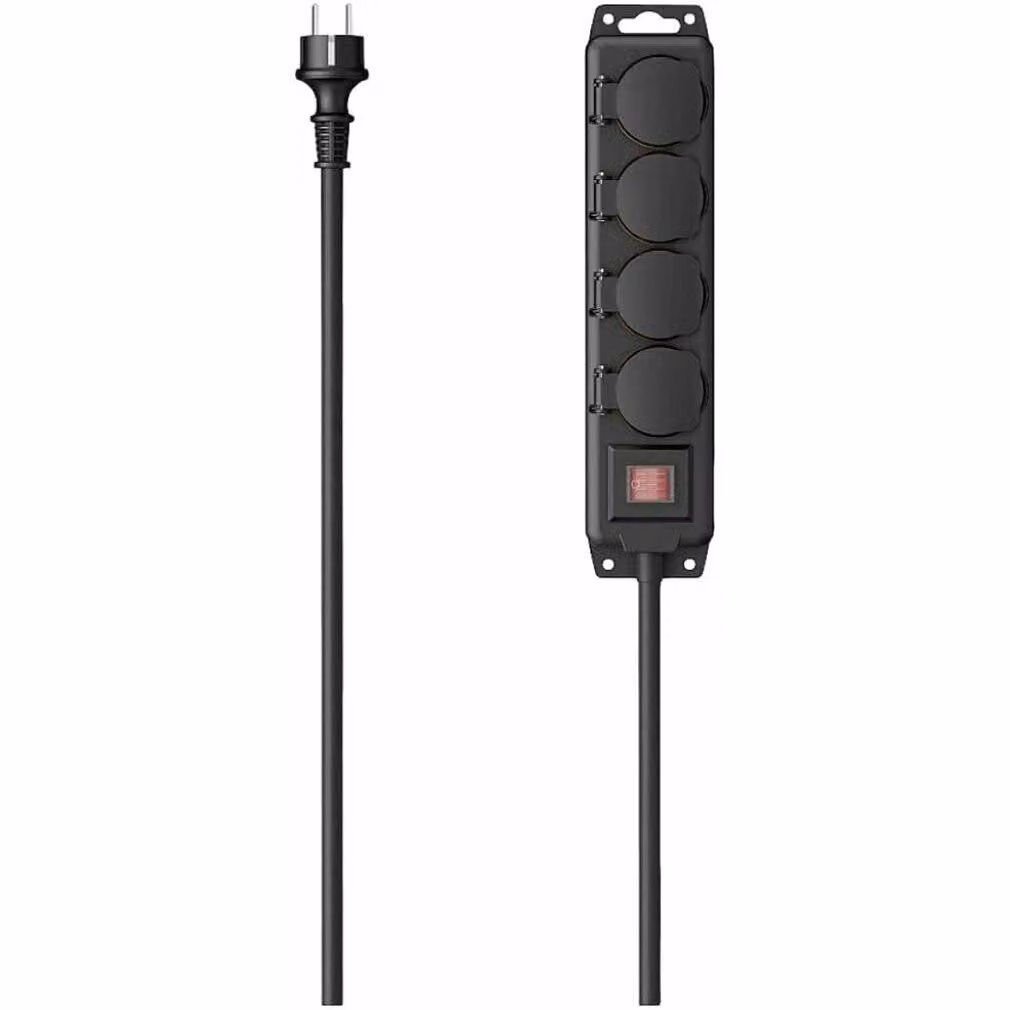 hama 223063 hama 4-fach Steckdosenleiste mit Schalter 2,0 m schwarz