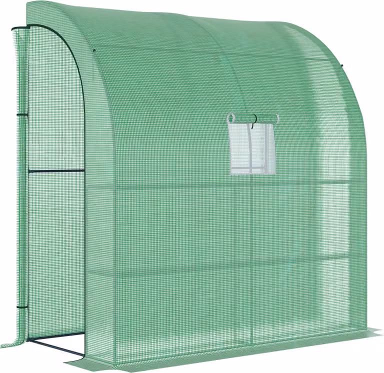 Serra Moonbite, dimensioni 200x100x215 cm, con 2 porte a rullo, serra a film trasparente accessibile, con finestre in rete, copertura in PE a doppio strato con griglia, acciaio, colore verde