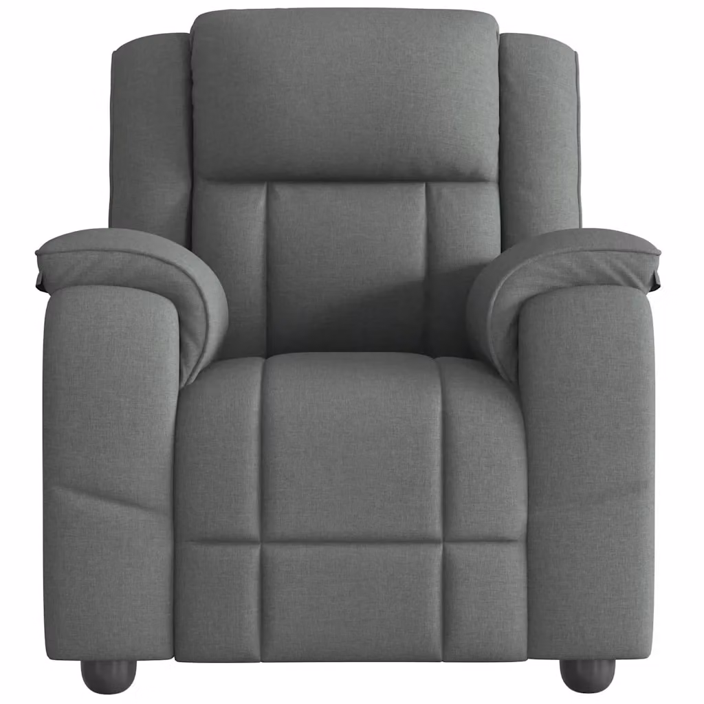 Poltrona reclinabile relax vidaXL in tessuto grigio con braccioli e struttura in legno e metallo – 2