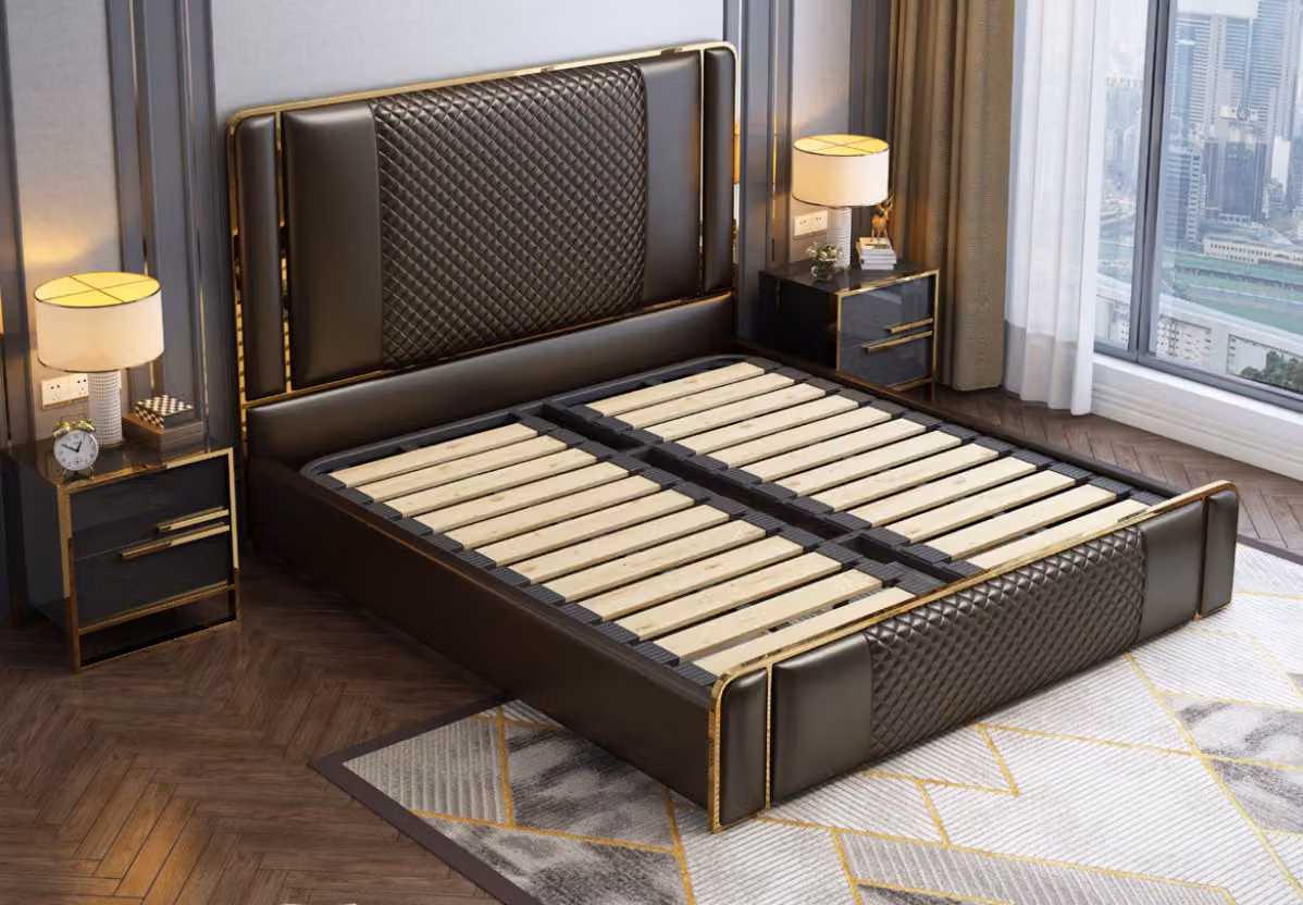 Bett Schlafzimmer Design Möbel Moderne Luxus Betten Polster Gestell Schwarz